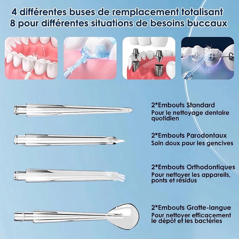 AquaBriska Jet Dentaire Sans Fil & Hydropulseur Portable