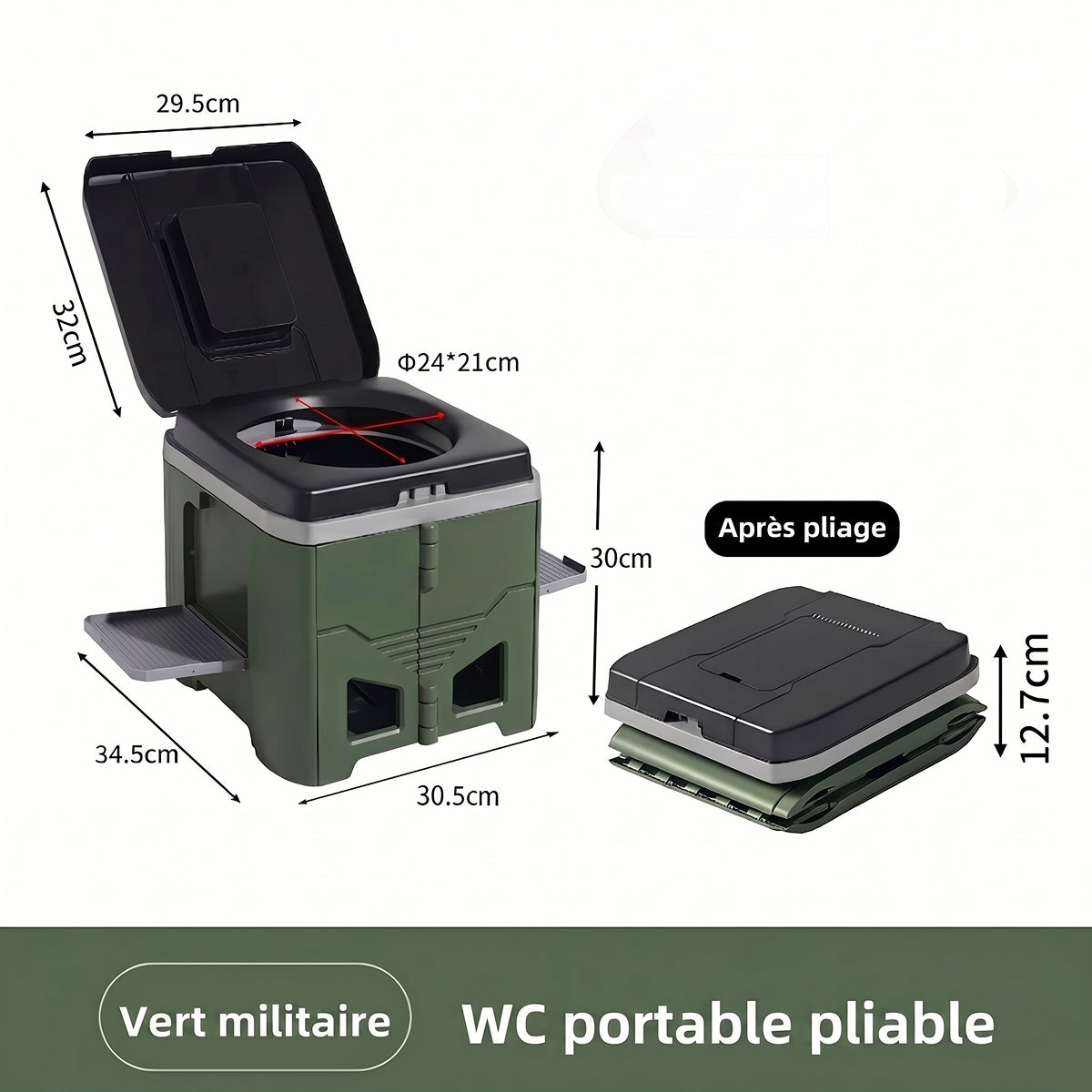 HushiPot | Toilettes De Camping Pliables Tout-Terrain 3-en-1