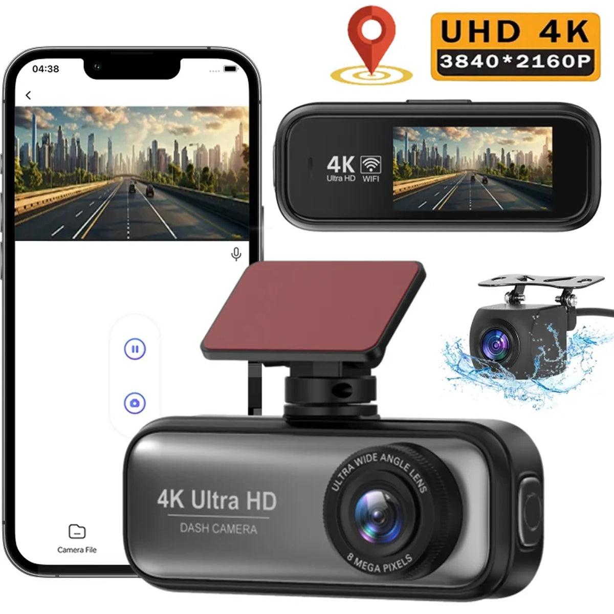 DashyLynk Dashcam Sans Fil 4K UHD avec GPS et Surveillance Parking