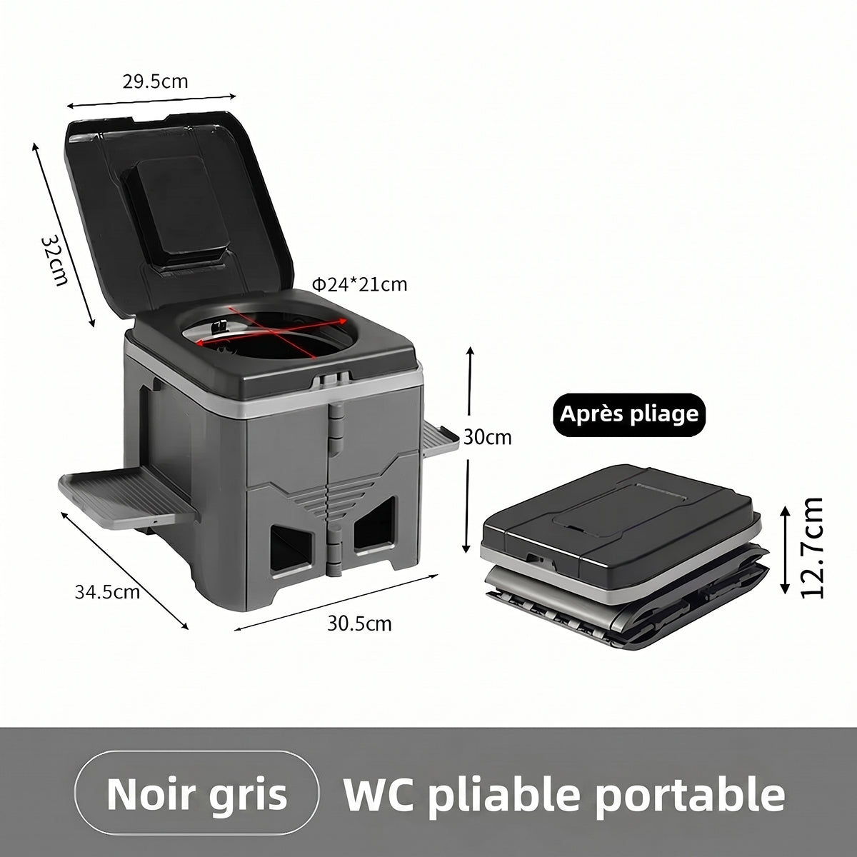 HushiPot | Toilettes De Camping Pliables Tout-Terrain 3-en-1