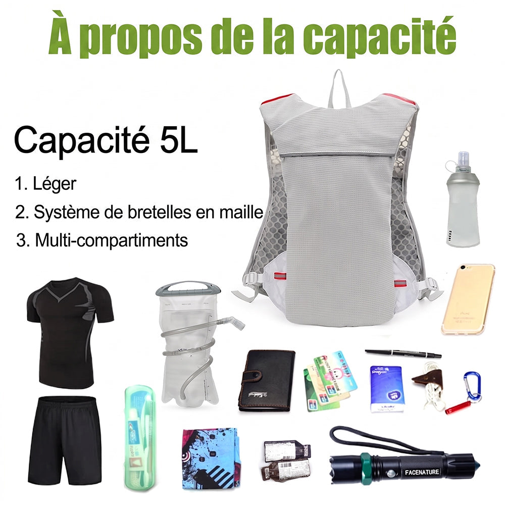 Gilet d'Hydratation VestRiux 5L avec Poche à Eau 2L