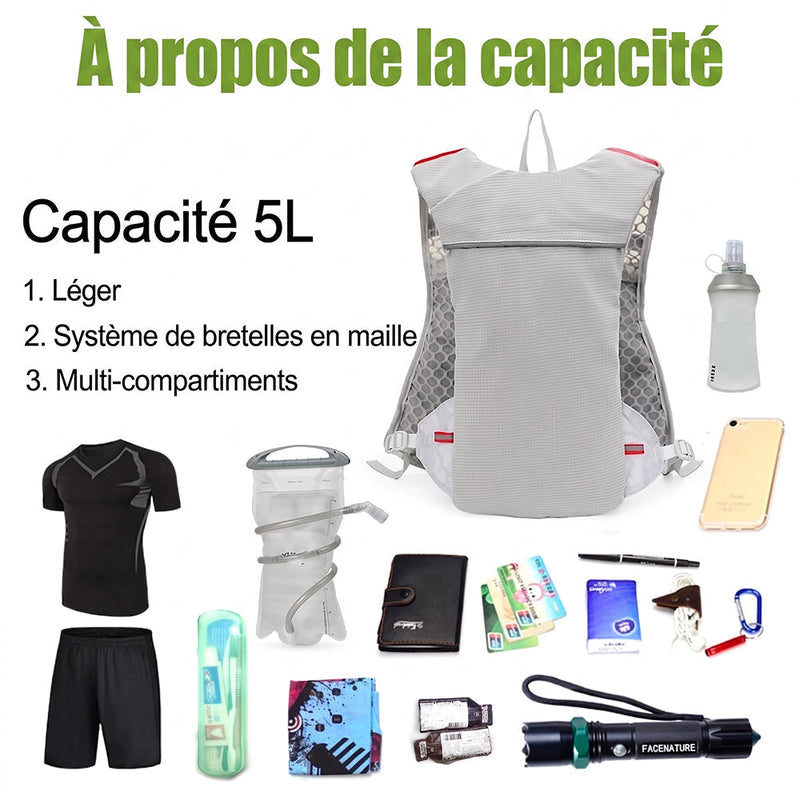 Gilet d'Hydratation VestRiux 5L avec Poche à Eau 2L