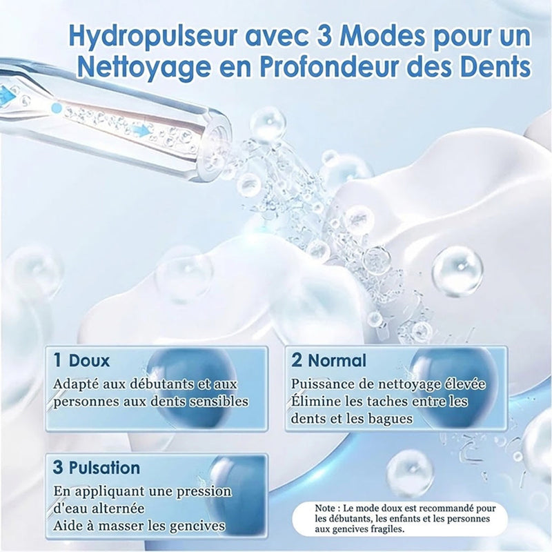 AquaBriska Jet Dentaire Sans Fil & Hydropulseur Portable