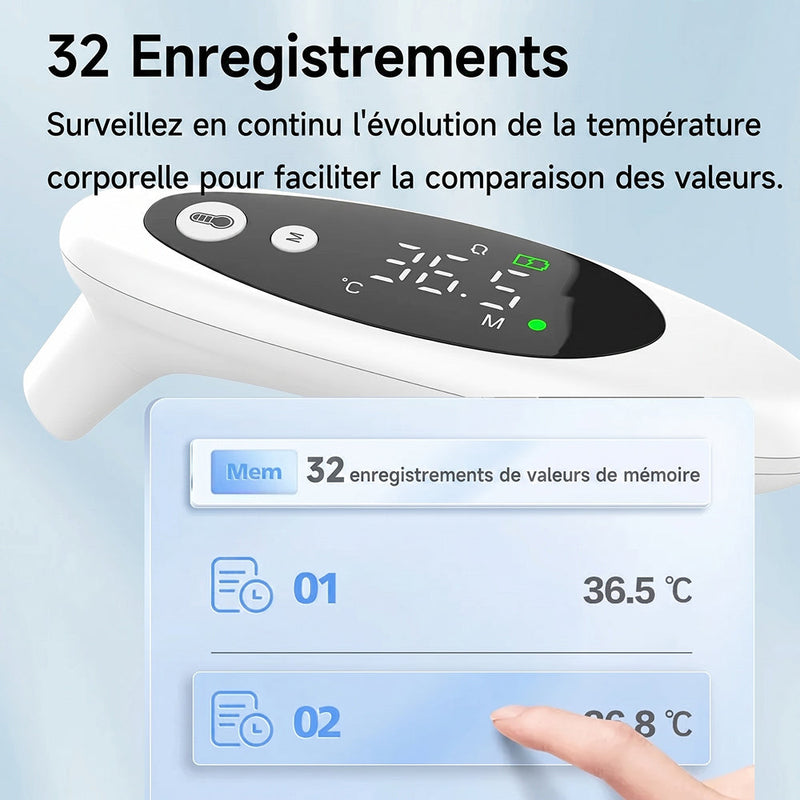 Thermomètre Auriculaire et Frontal Rechargeable PulSiqe