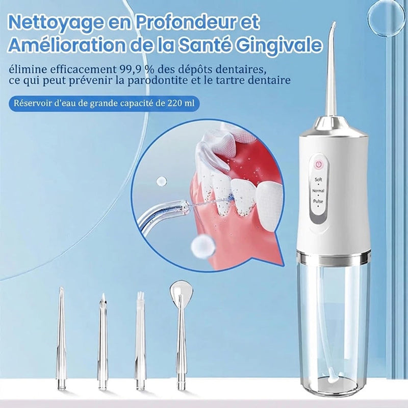 AquaBriska Jet Dentaire Sans Fil & Hydropulseur Portable