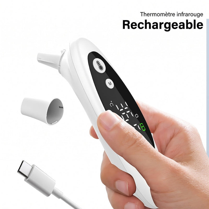 Thermomètre Auriculaire et Frontal Rechargeable PulSiqe