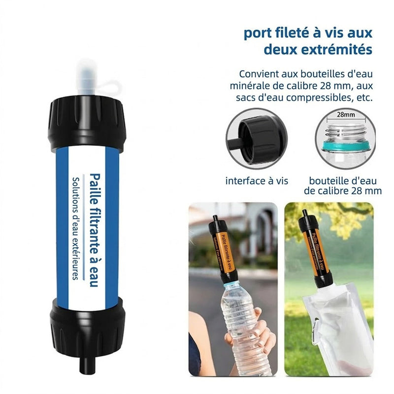 AquaZipo - Filtre à Eau de Survie et Gourde Filtrante 0.01 Micron