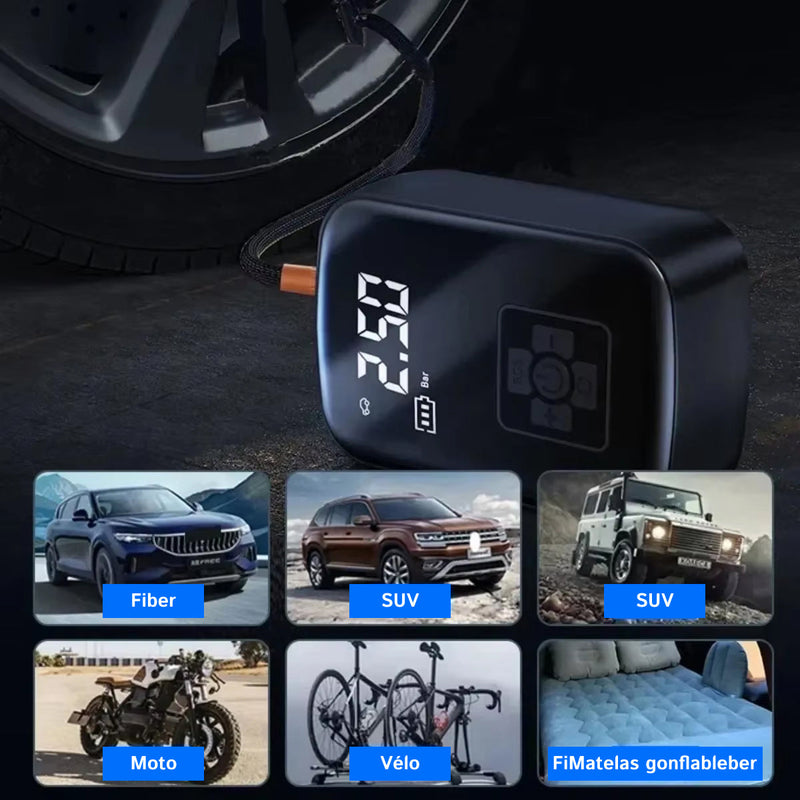 Gonfleur de Pneu Portable BlitzoPum - Débit 70L/min & Arrêt IA