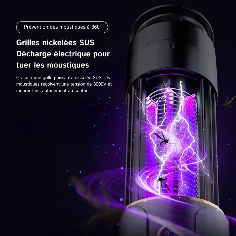 BugyTrapox Piège à Moustique Électrique 3000V UV 200m² Silencieux
