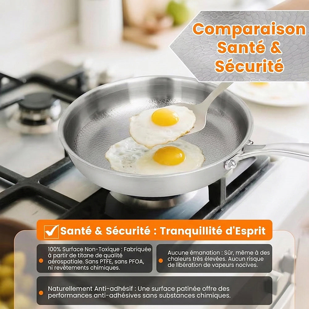Poêle en Titane Crisporia Antiadhésive Sans Produits Chimiques