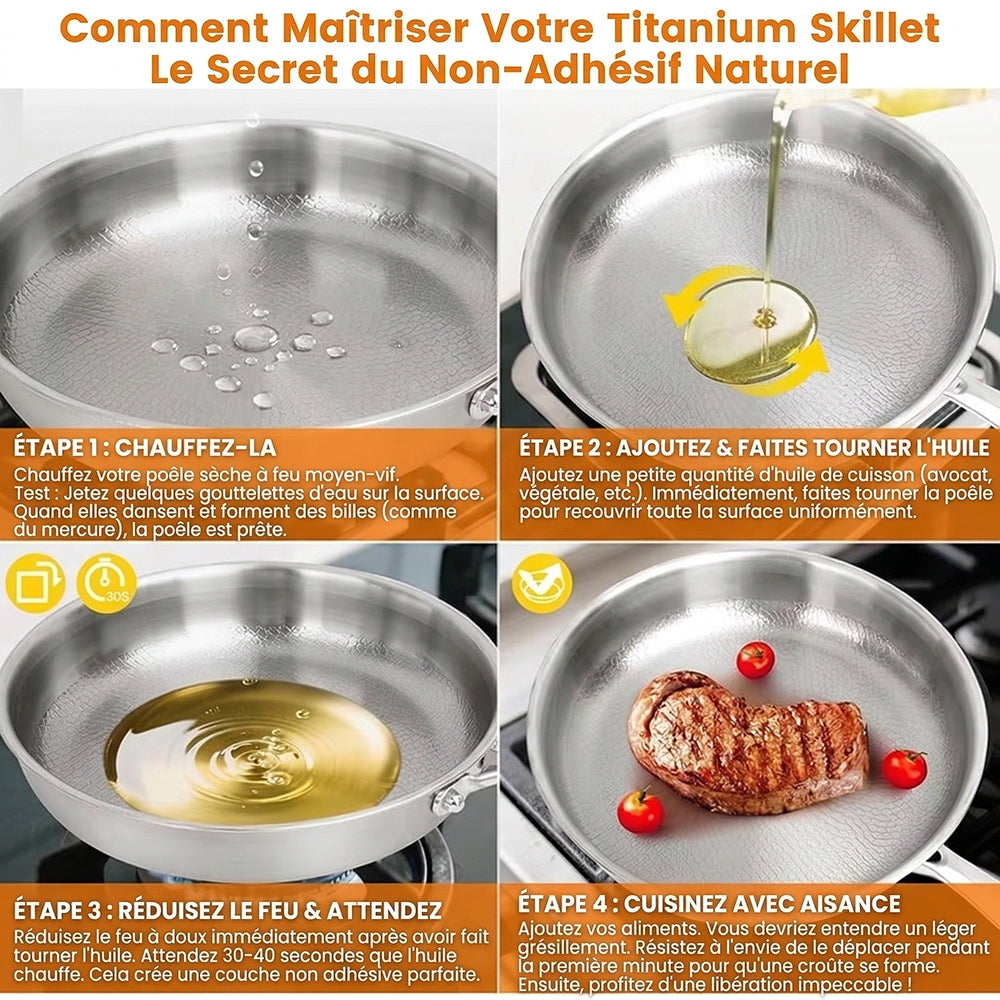 Poêle en Titane Crisporia Antiadhésive Sans Produits Chimiques