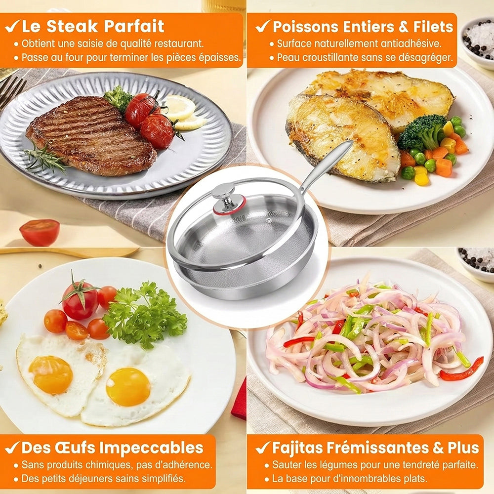 Poêle en Titane Crisporia Antiadhésive Sans Produits Chimiques