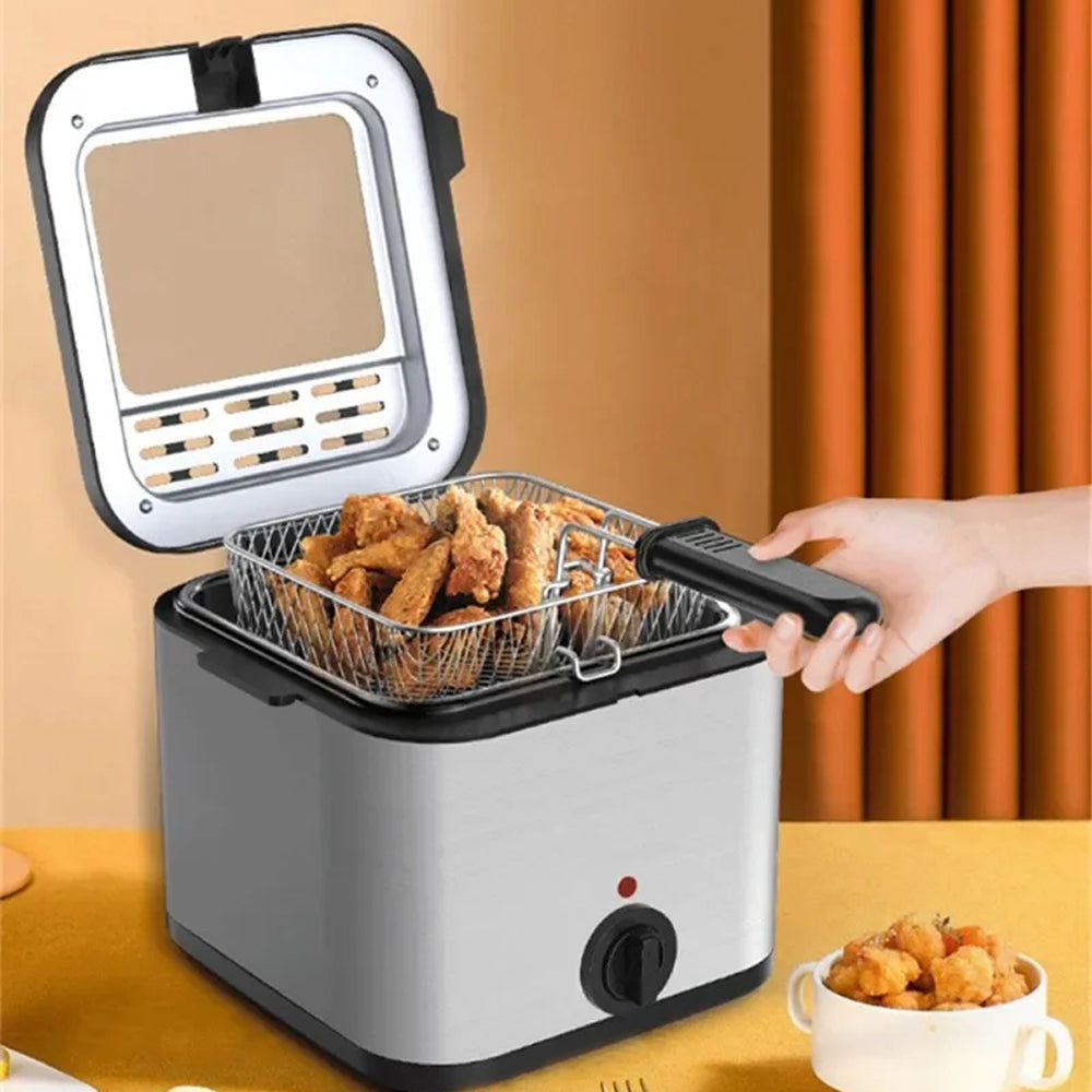 CryspiPro Friteuse Électrique 2,5L Inox 1000W Antiadhésive