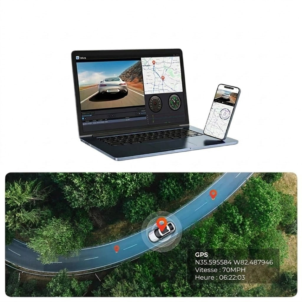 DashyLynk Dashcam Sans Fil 4K UHD avec GPS et Surveillance Parking