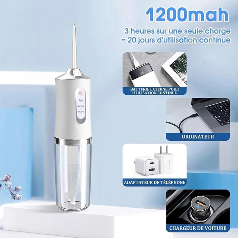 AquaBriska Jet Dentaire Sans Fil & Hydropulseur Portable