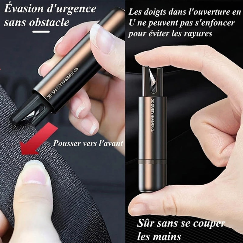 GlasiTeki Brise-Vitre et Coupe-Ceinture Outil Sécurité Auto 2-en-1