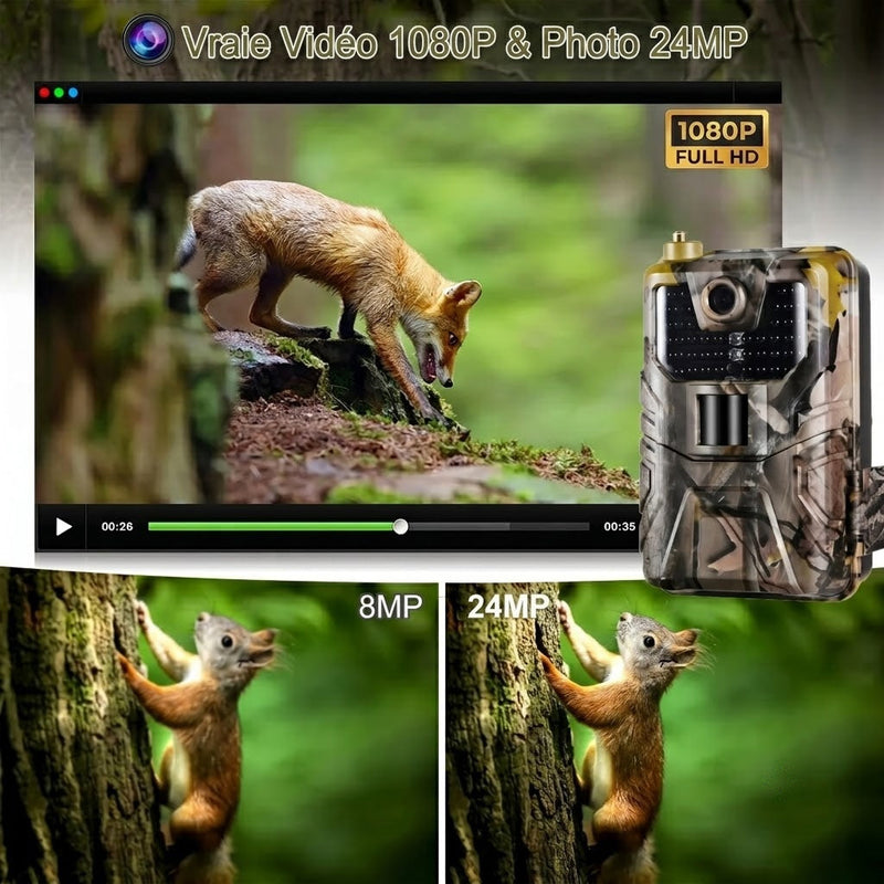 MosSnapie Caméra Faune Sauvage & Animaux de Jardin 4K WiFi
