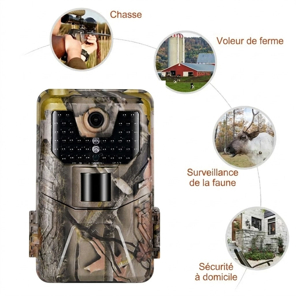 MosSnapie Caméra Faune Sauvage & Animaux de Jardin 4K WiFi
