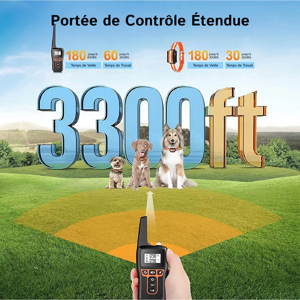Collier de Dressage pour Chien PawGofu 1000m Étanche IP67