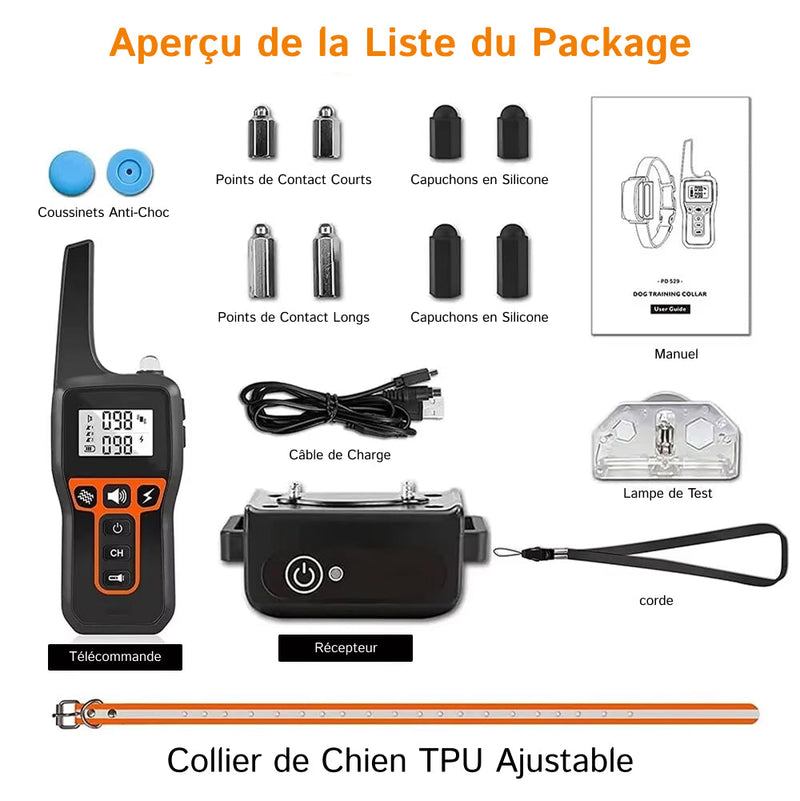 Collier de Dressage pour Chien PawGofu 1000m Étanche IP67