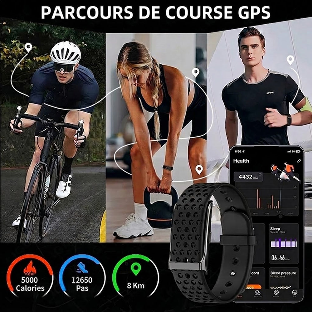 StryaVex | Traqueur D’Activité & Bracelet Connecté Autonomie 30 Jours