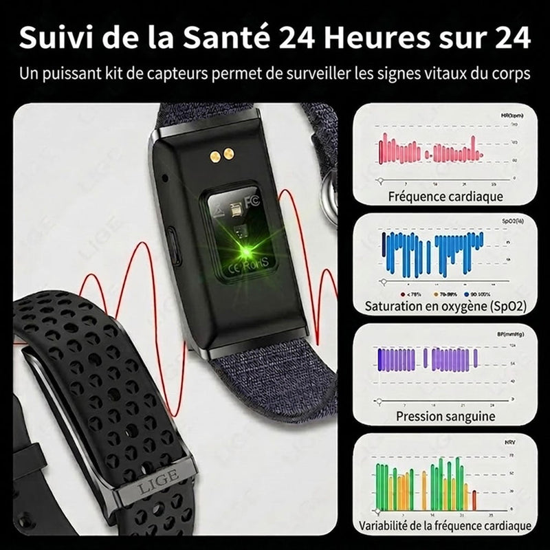 StryaVex | Traqueur D’Activité & Bracelet Connecté Autonomie 30 Jours