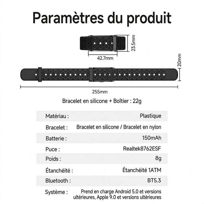 StryaVex | Traqueur D’Activité & Bracelet Connecté Autonomie 30 Jours