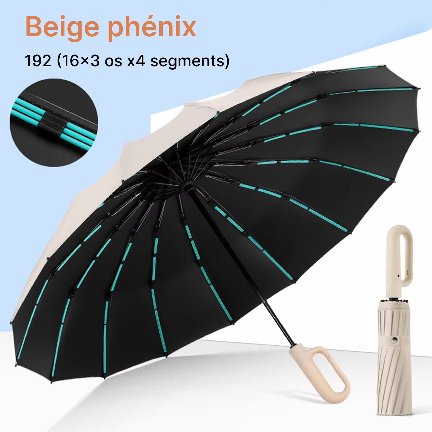 TempoEsta Parapluie Anti-Tempête Renforcé Résistant au Vent